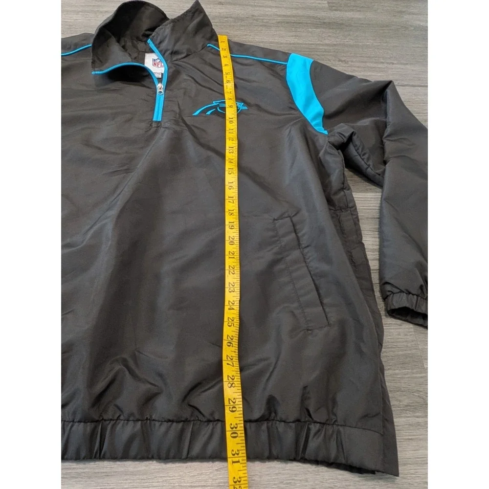 NFL Carolina Panthers Black Quarter‎ Zip Pullover Windbreaker Jacket Size XXL